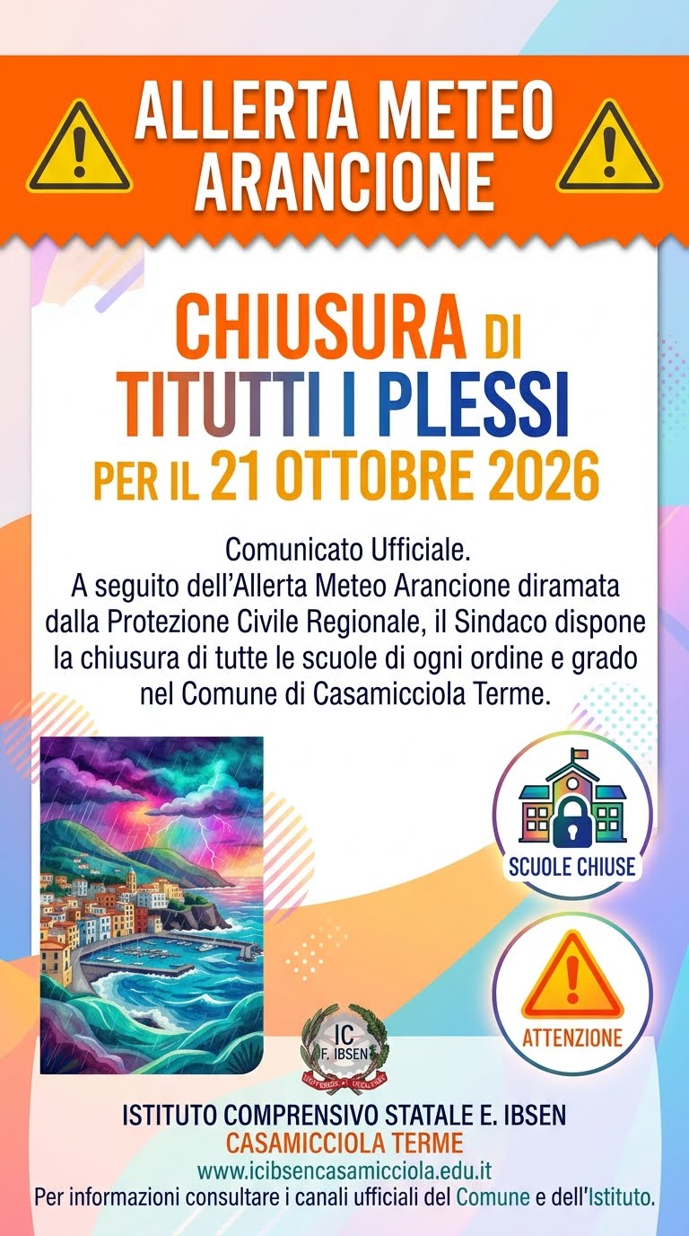 Allerta meteo arancione mercoledì 21 ottobre 2026